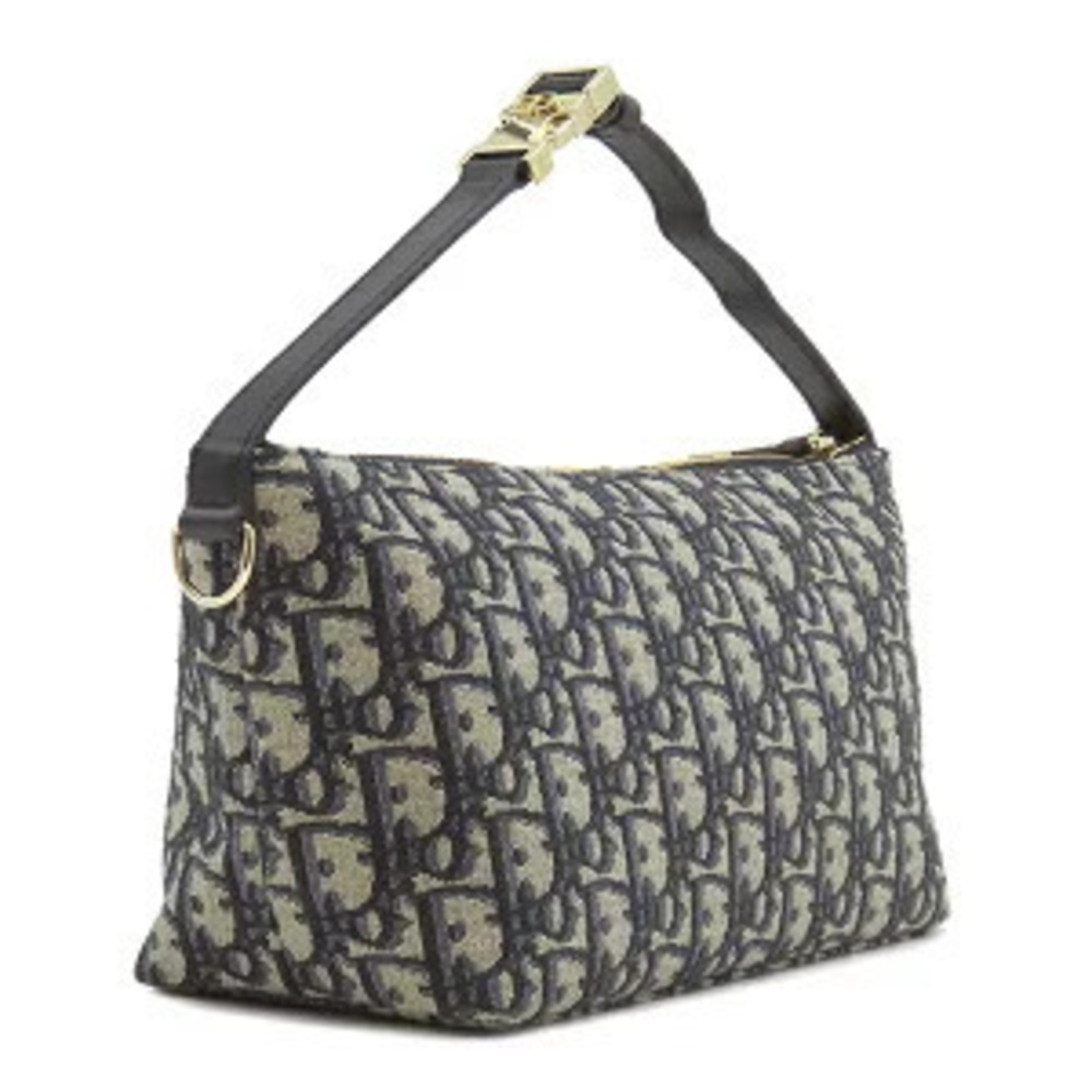 Dior Clutch Jacquard Christian Blue Lambskin Nomad  Navy Pouch Bag Blue